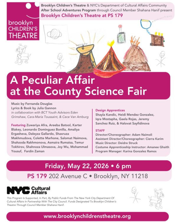 Next up! Join us at PS 179 on Friday at 6pm for A PECULIAR AFFAIR…